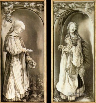  palma Arte - Santa Isabel y una santa con palma Renacimiento Matthias Grunewald